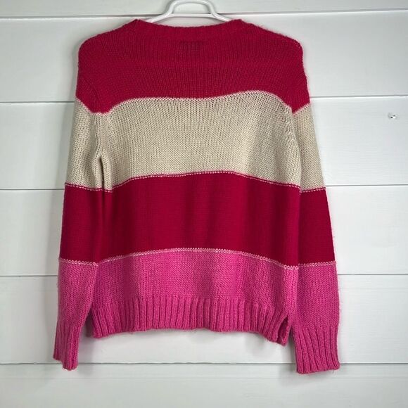 Wooden Ships Cameron Over Sized Pink Striped Knit Sweater Size Small/Medium - Picture 10 of 10